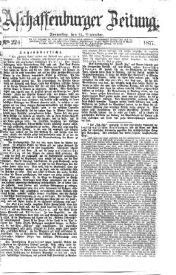 Aschaffenburger Zeitung Donnerstag 13. September 1877