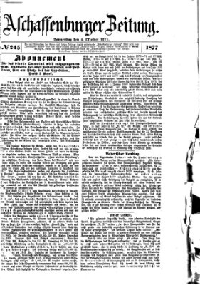 Aschaffenburger Zeitung Donnerstag 4. Oktober 1877