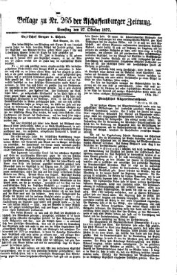 Aschaffenburger Zeitung Samstag 27. Oktober 1877