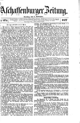 Aschaffenburger Zeitung Dienstag 6. November 1877