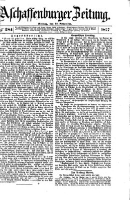 Aschaffenburger Zeitung Montag 19. November 1877