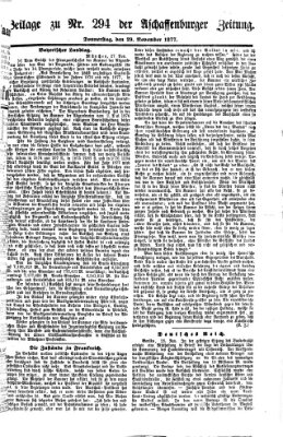 Aschaffenburger Zeitung Donnerstag 29. November 1877
