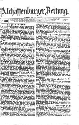 Aschaffenburger Zeitung Freitag 14. Dezember 1877