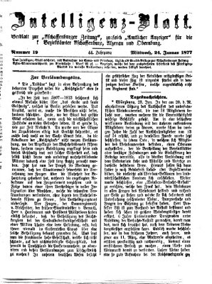Aschaffenburger Zeitung Mittwoch 24. Januar 1877