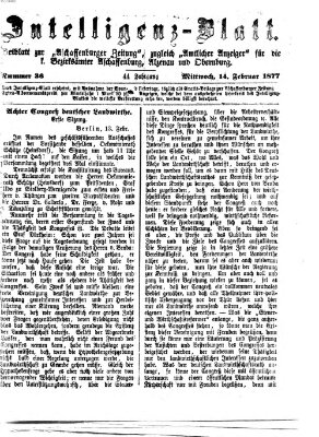 Aschaffenburger Zeitung Mittwoch 14. Februar 1877
