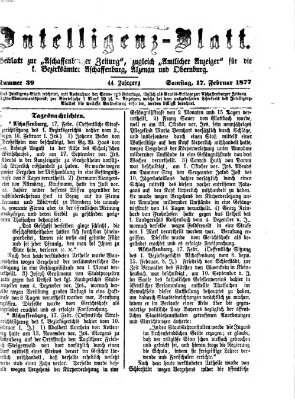 Aschaffenburger Zeitung Samstag 17. Februar 1877