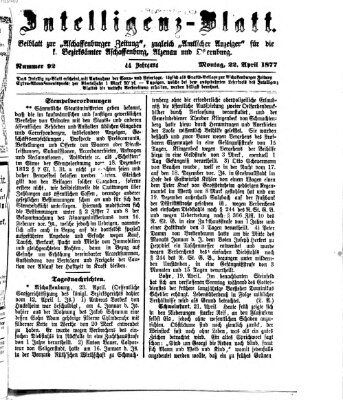 Aschaffenburger Zeitung Sonntag 22. April 1877