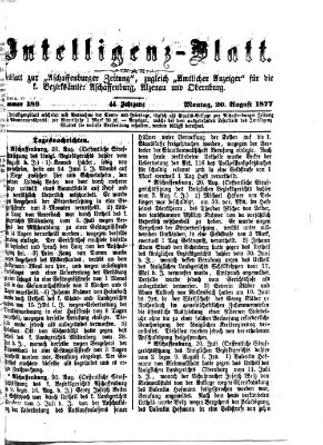 Aschaffenburger Zeitung Montag 20. August 1877