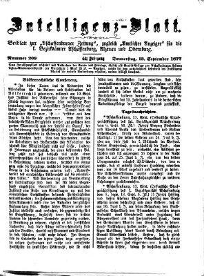 Aschaffenburger Zeitung Donnerstag 13. September 1877