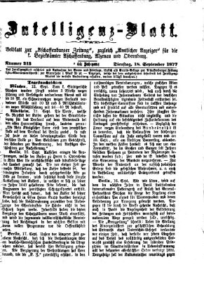 Aschaffenburger Zeitung Dienstag 18. September 1877