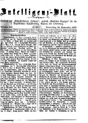 Aschaffenburger Zeitung Donnerstag 20. September 1877