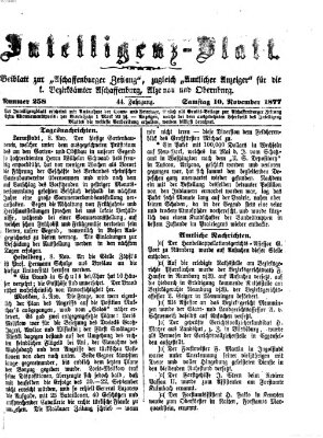 Aschaffenburger Zeitung Samstag 10. November 1877