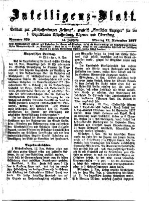 Aschaffenburger Zeitung Montag 12. November 1877