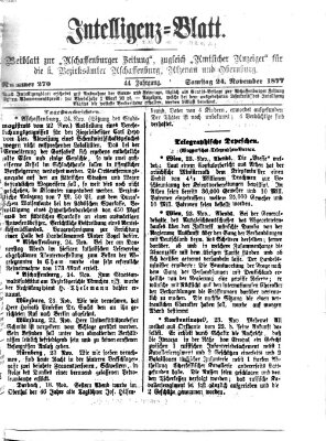 Aschaffenburger Zeitung Samstag 24. November 1877
