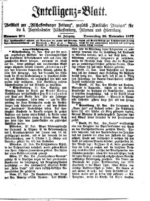Aschaffenburger Zeitung Donnerstag 29. November 1877