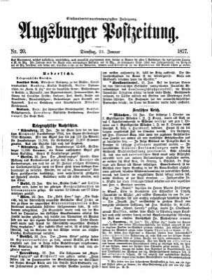 Augsburger Postzeitung Dienstag 23. Januar 1877