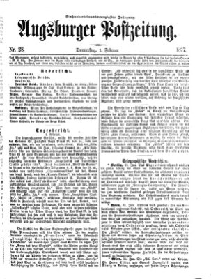 Augsburger Postzeitung Donnerstag 1. Februar 1877