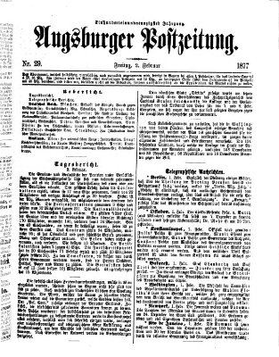 Augsburger Postzeitung Freitag 2. Februar 1877