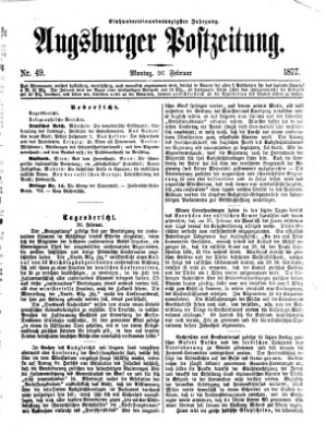 Augsburger Postzeitung Montag 26. Februar 1877