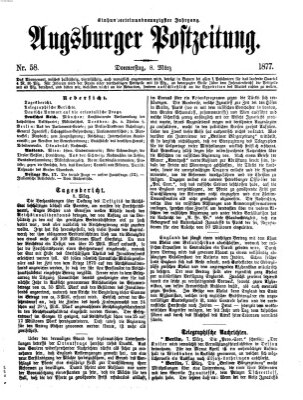 Augsburger Postzeitung Donnerstag 8. März 1877