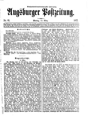 Augsburger Postzeitung Montag 12. März 1877
