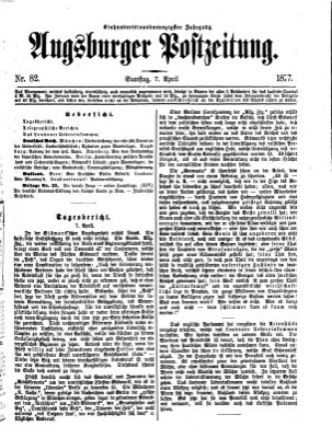 Augsburger Postzeitung Samstag 7. April 1877