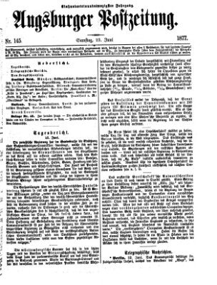 Augsburger Postzeitung Samstag 23. Juni 1877