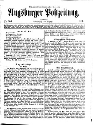Augsburger Postzeitung Donnerstag 30. August 1877