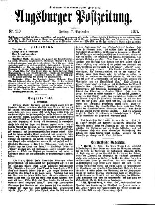 Augsburger Postzeitung Freitag 7. September 1877