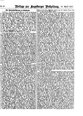 Augsburger Postzeitung Mittwoch 25. April 1877