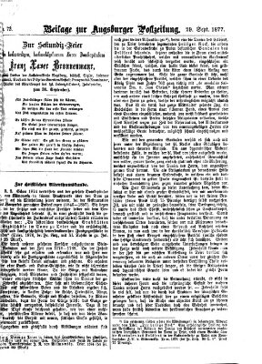 Augsburger Postzeitung Samstag 29. September 1877