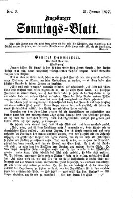Augsburger Sonntagsblatt (Augsburger Postzeitung) Sonntag 21. Januar 1877