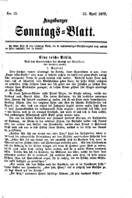 Augsburger Sonntagsblatt (Augsburger Postzeitung) Sonntag 15. April 1877