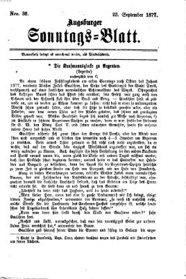 Augsburger Sonntagsblatt (Augsburger Postzeitung) Sonntag 23. September 1877