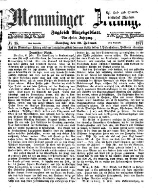 Memminger Zeitung Samstag 10. Februar 1877