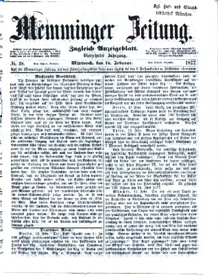 Memminger Zeitung Mittwoch 14. Februar 1877