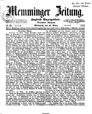 Memminger Zeitung Mittwoch 21. März 1877