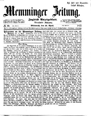 Memminger Zeitung Mittwoch 18. April 1877