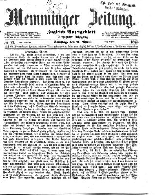 Memminger Zeitung Samstag 21. April 1877
