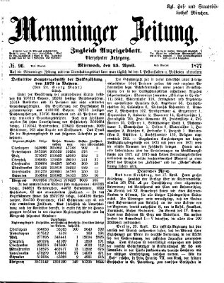Memminger Zeitung Mittwoch 25. April 1877