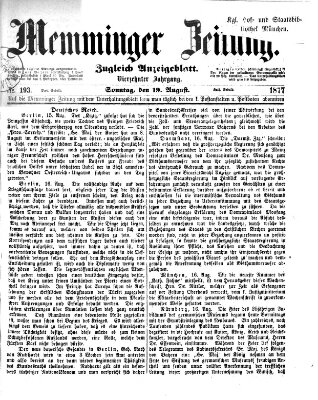 Memminger Zeitung Sonntag 19. August 1877
