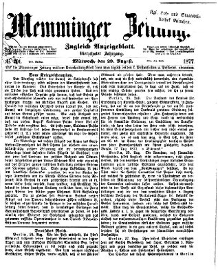 Memminger Zeitung Mittwoch 29. August 1877