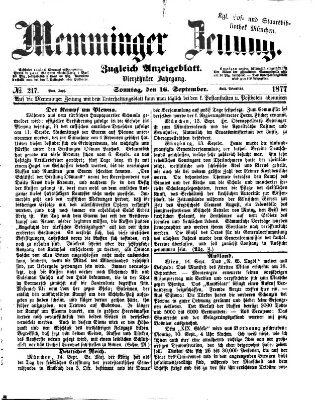Memminger Zeitung Sonntag 16. September 1877