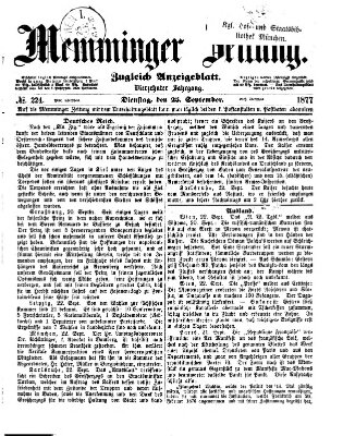 Memminger Zeitung Dienstag 25. September 1877
