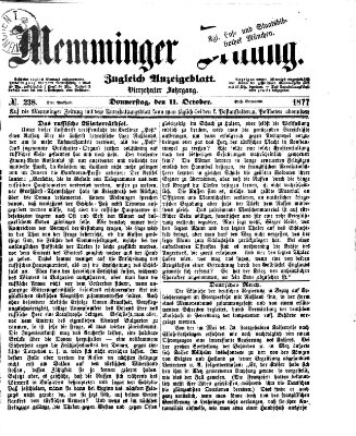 Memminger Zeitung Donnerstag 11. Oktober 1877