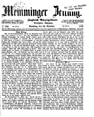 Memminger Zeitung Samstag 13. Oktober 1877