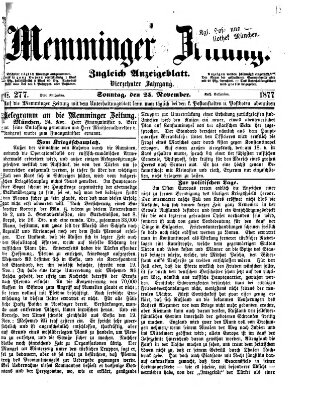 Memminger Zeitung Sonntag 25. November 1877