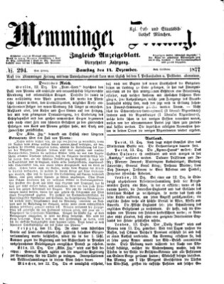 Memminger Zeitung Samstag 15. Dezember 1877