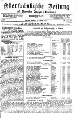 Oberfränkische Zeitung und Bayreuther Anzeiger (Bayreuther Anzeiger) Samstag 20. Januar 1877