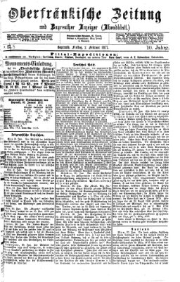 Oberfränkische Zeitung und Bayreuther Anzeiger (Bayreuther Anzeiger) Freitag 2. Februar 1877